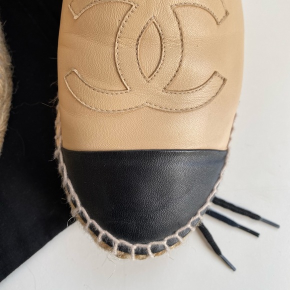 Chanel Full Set CC espadrilles lamb leather nude 40 - Picture 5 of 16